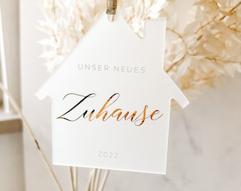 Personalisierte Acrylanhänger | Hausoptik | beschriftet | Zuhause | Wohnung | Haus | Weihnachten | personalisiert | Weihnachtsgeschenk