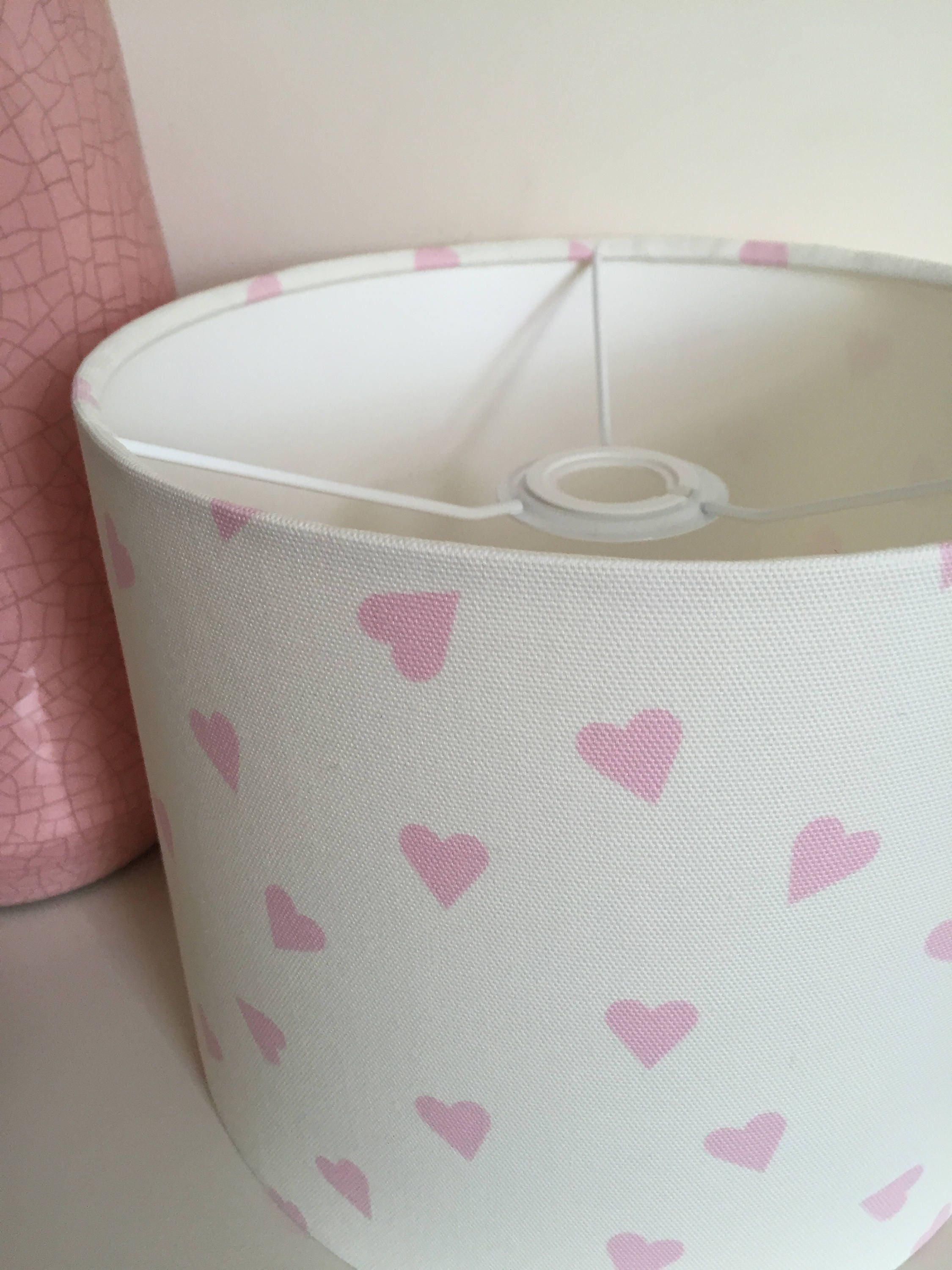 Custom Made Pink Heart Pendant Or Table Lampshade Light Shade Custom Made Pink Heart Pendant Or Table, Pink Heart Lampshade
