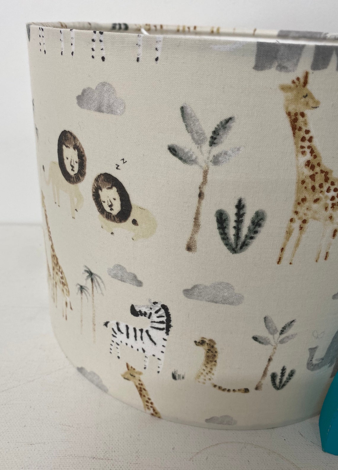 Safari Lampshade in Dunelm Safari Fabric Lampshade for Nursery Etsy UK
