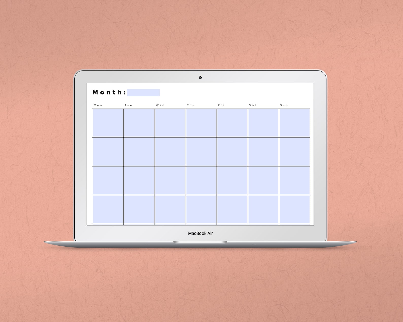 Blank Calendar PDF Template Printable, Digitally Editable, A4, US 