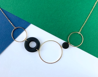 Gold Circle Statement Necklace