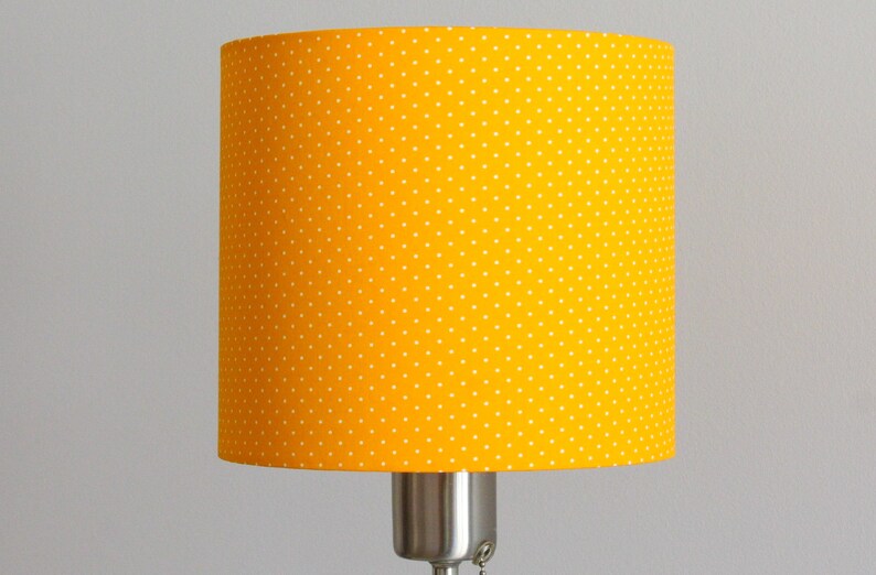 Yellow And White Polka Dot Nursery Lamp Shade Modern Home Image 0