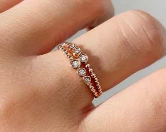 Diamond Beaded Ring