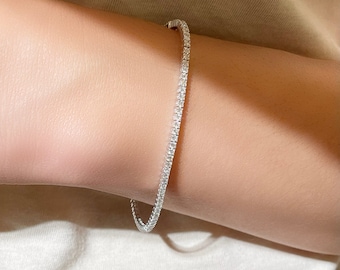 14k Gold Diamond Tennis Bracelet, 2 Carat Diamond Tennis Bracelet