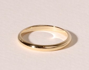 14k Gold Wedding Band: Thin Stacking Ring (2.5mm)