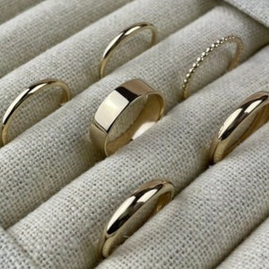1mm - 4mm Gold Wedding Bands, Thin Minimalistic Stacking Rings