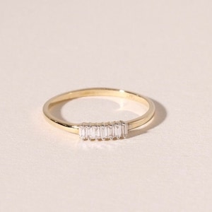 14k Gold Diamond Baguette Ring