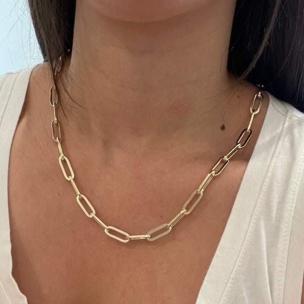 Paperclip Chain Necklace Etsy