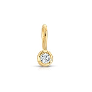 Tiny 14k Solid Gold Diamond Charm Pendant