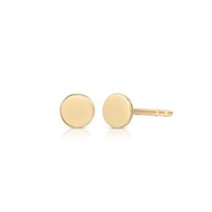 14k Gold Disc Stud Earrings