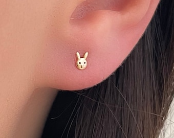 [LLOYD] 韓国☆14K☆White Rabbit Single Piercing TricksterBunnysilverstud1500x1
