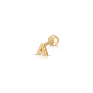Mini 14k Solid Gold Initial Stud Earrings, Gold Letter Studs, Single Stud, Mix and Match image 3