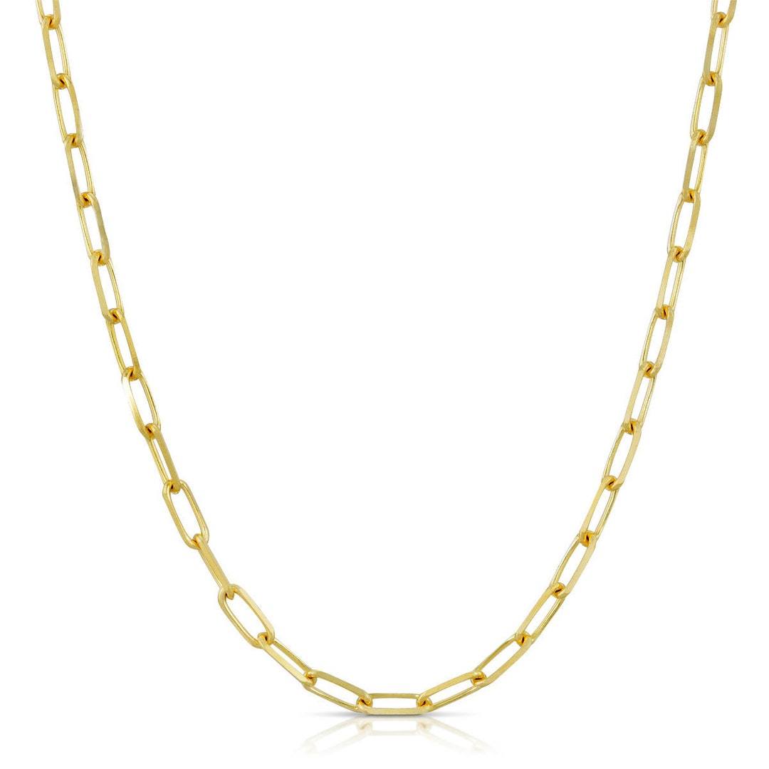 14k Gold Paperclip Chain Necklace - Etsy