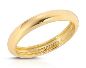 14K Gold Wedding Band: 4mm Unisex Ring
