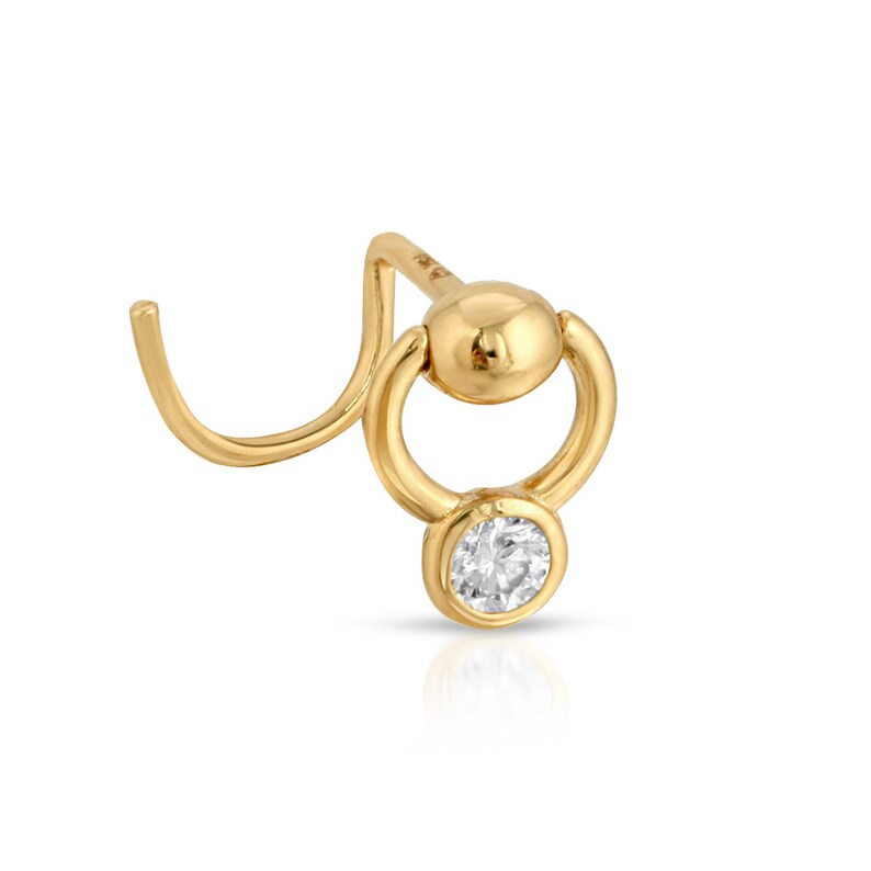Unique Nose Ring Diamond Nose Ring Nostril Screw Gold Nose Etsy