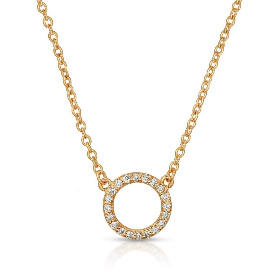 Diamond Circle Necklace 14K Gold Necklace Eternity Necklace Etsy