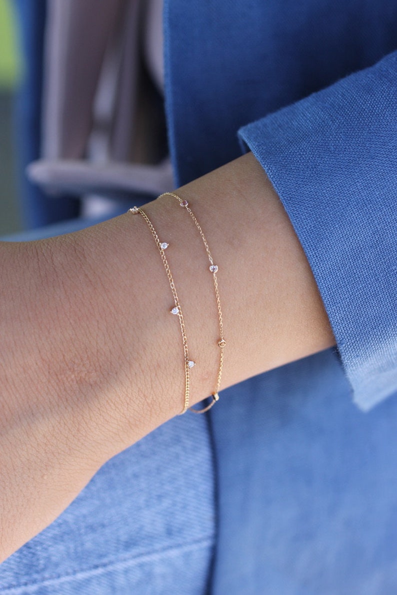 Rainbow Gemstone Gold Bracelet Rainbow Bracelet Gold Etsy