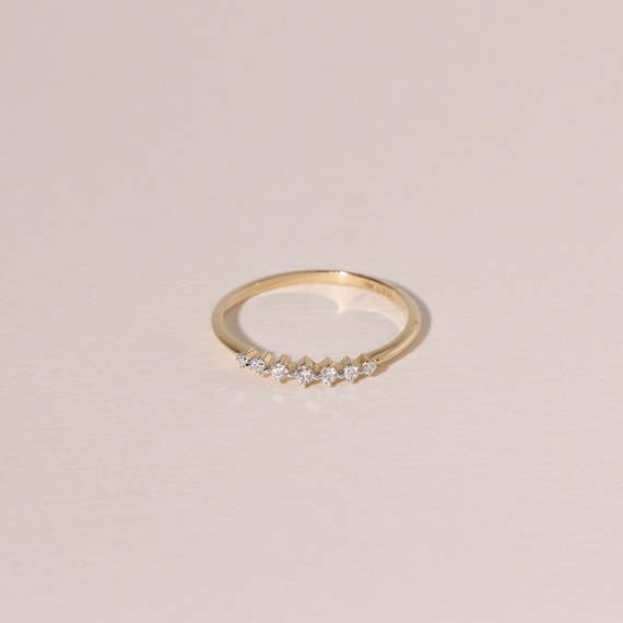 14k Solid Gold Diamond Wedding Band, Diamond Wedding Ring, Affordable Wedding Ring, Women's Wedding Ring, Engagement Band, Anniversary Ring