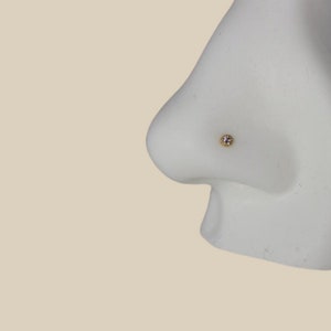 Solid 14k Gold Diamond Nose Stud