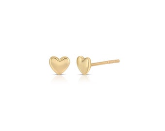 Boucles d'oreilles en or 14 carats petit cœur