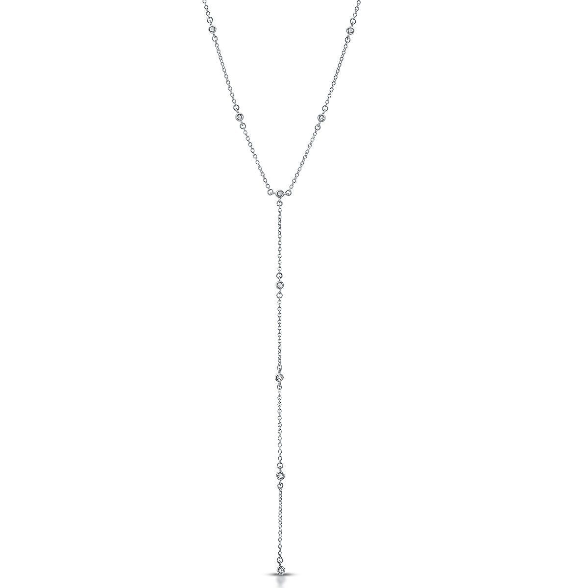 Solid Gold Lariat Necklace Diamond Lariat Necklace Diamond Etsy