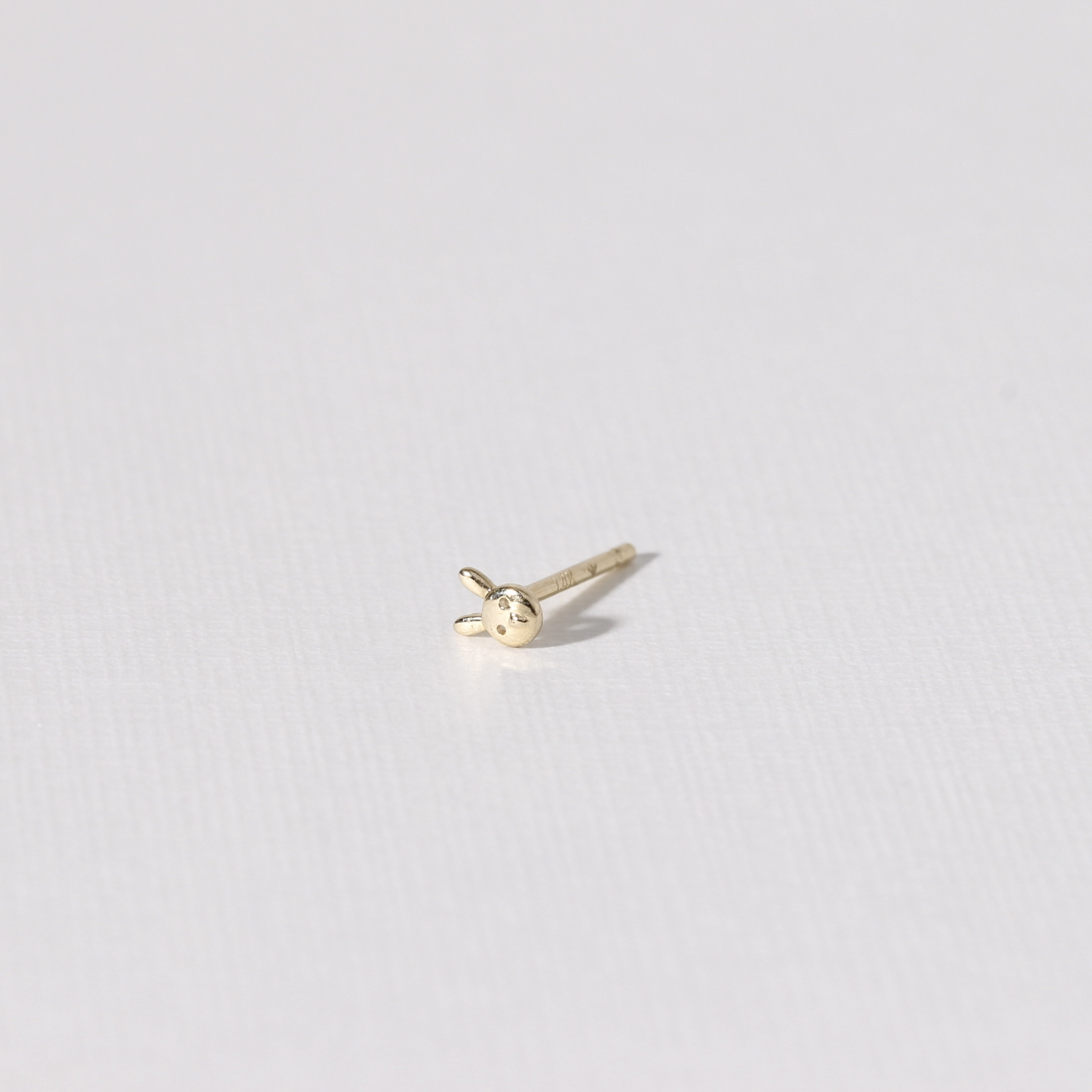 Bunny Rabbit Stud Earrings, Solid 14k Gold Earrings - Etsy