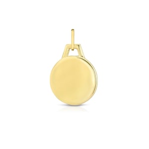 14k Gold Round Disk Charm Pendant