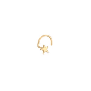 14k Solid Gold Star Nose Stud