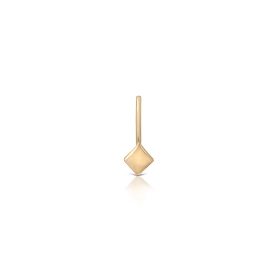 Tiny Solid 14K Gold Charm Gold Square 