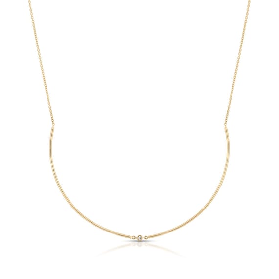 Minimalist Diamond Wire Choker Necklace 
