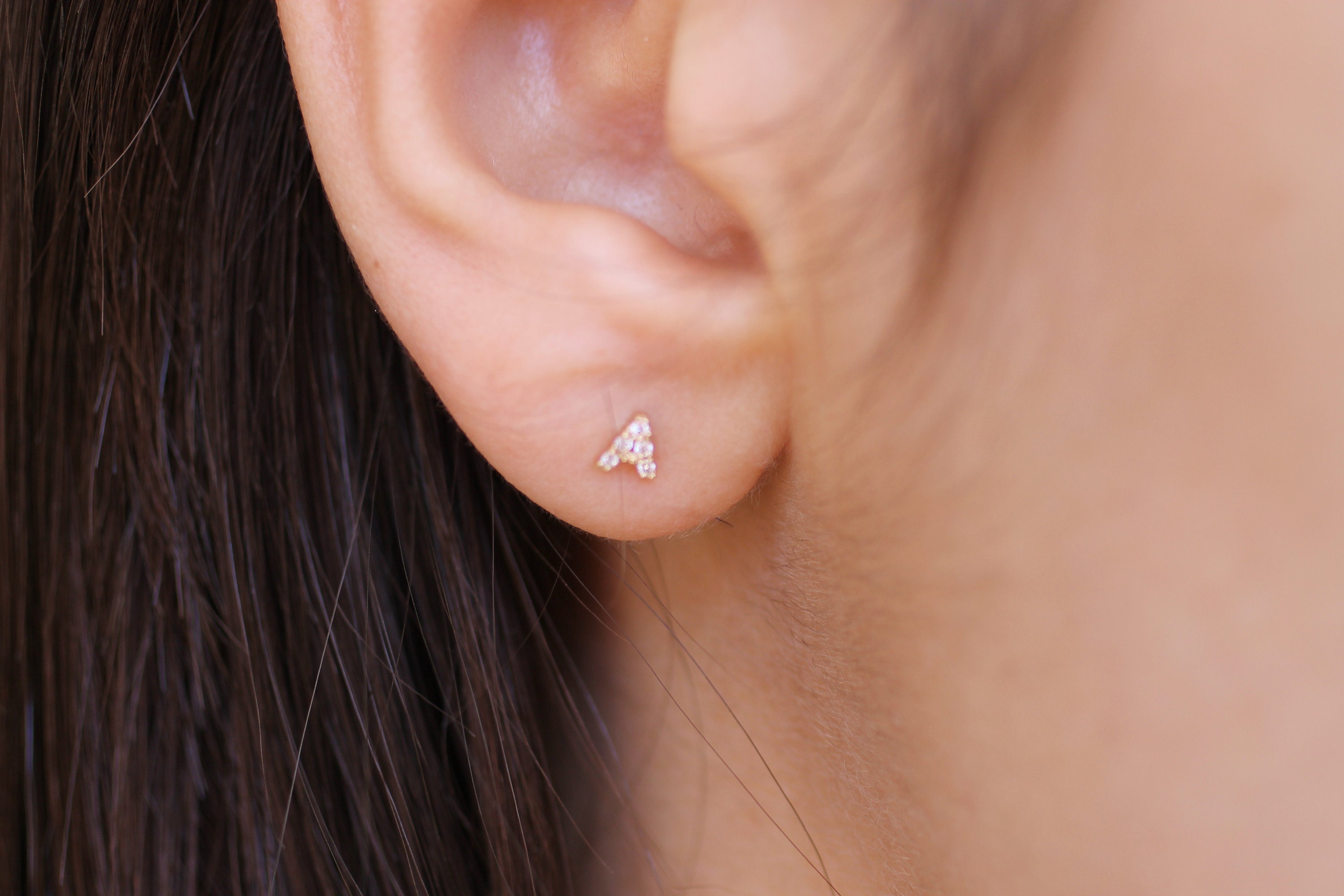 Initials Diamond Earring P