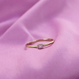 14k Gold Princess Cut Diamond Ring | Etsy