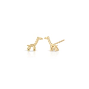 Balloon Giraffe Stud Earrings, 14k Gold Earrings