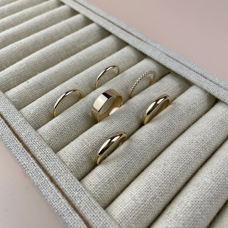 14k Gold Dome Ring, Dainty Dome Ring, Curved Ring, Pinky Ring, Dome Stacking Ring, 14K Gold Wedding Band, Crescent Dome Ring, Minimalist image 4