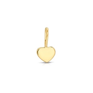 Tiny Solid 14K Gold Heart Charm, Gold Heart Pendant, Plain Gold Charm, Gold Charm, Tiny Gold Charms, Solid Gold Pendant