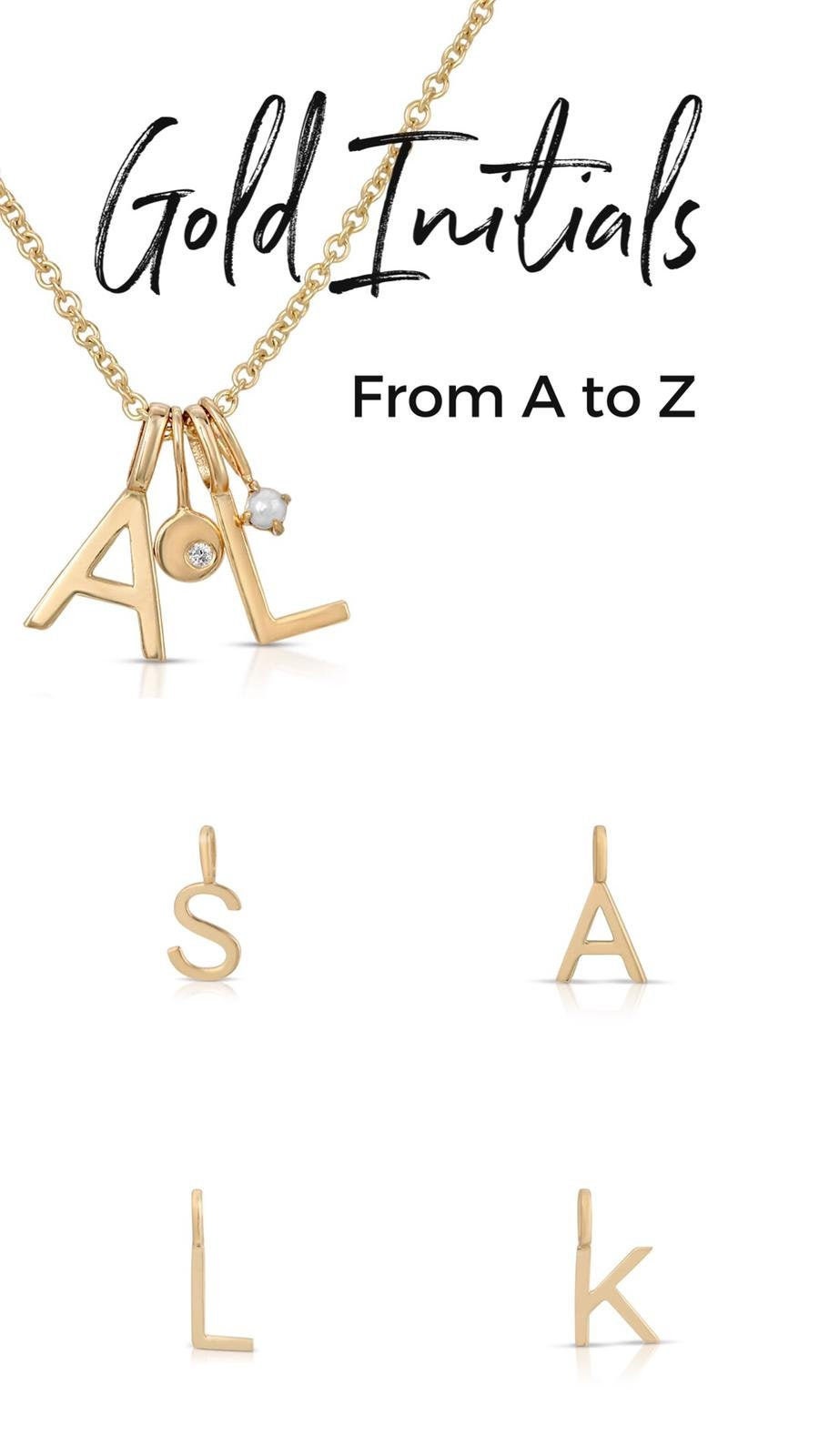 14K Gold Initial Charm 14k Gold Initial 