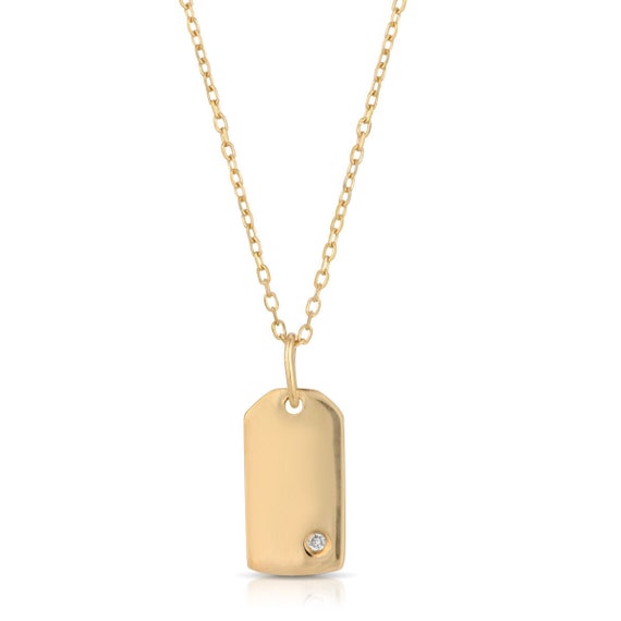 14k dog tag pendant