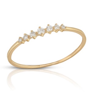 14k Solid Gold Diamond Wedding Band, Diamond Wedding Ring, Affordable Wedding Ring, Women's Wedding Ring, Engagement Band, Anniversary Ring Gold
