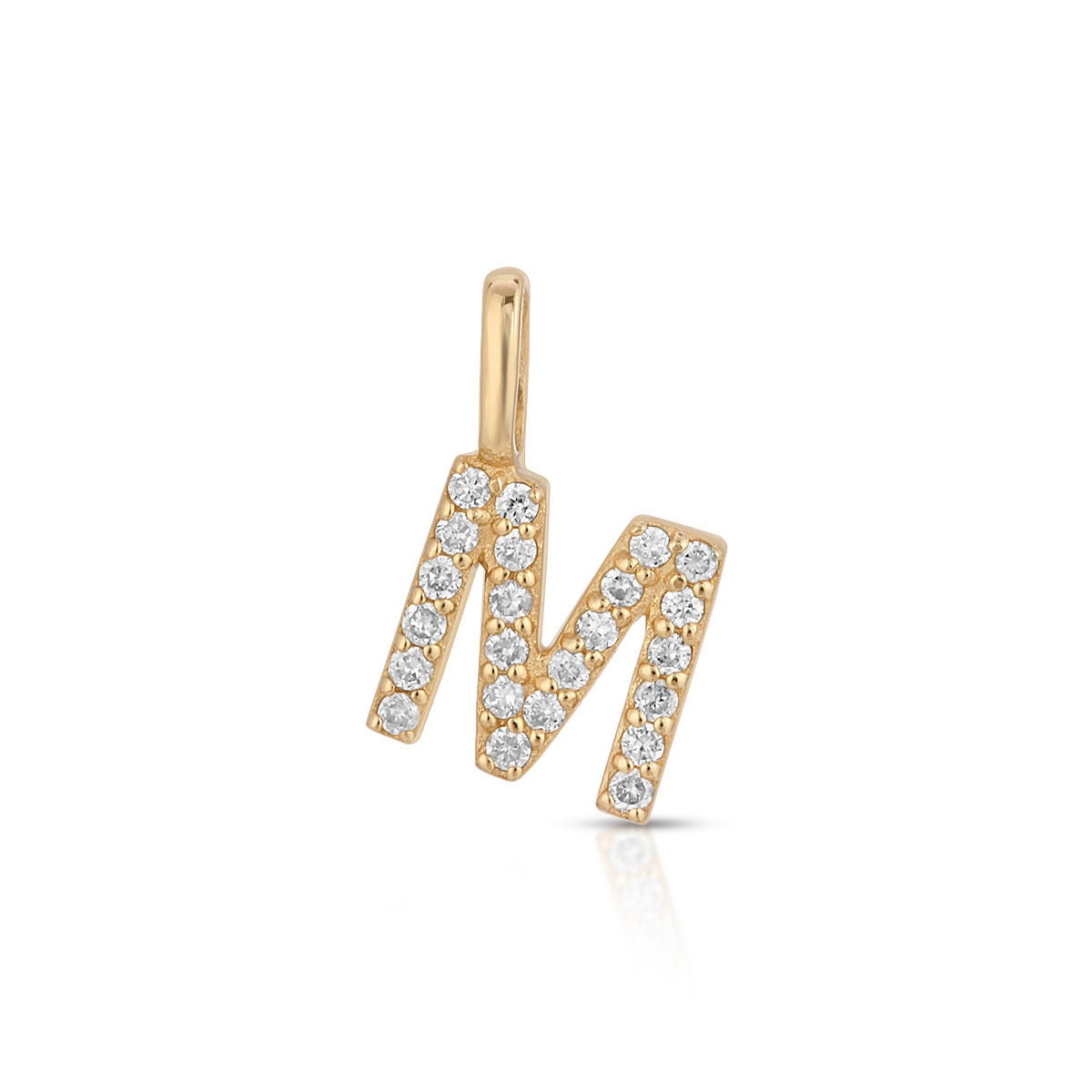 18K WHITE GOLD TINY TREASURES DIAMOND LOVE LETTER “V” NECKLACE