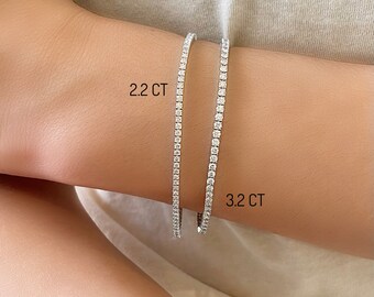 14k Gold Diamond Tennis Bracelet, 2 Carat Diamond Tennis Bracelet
