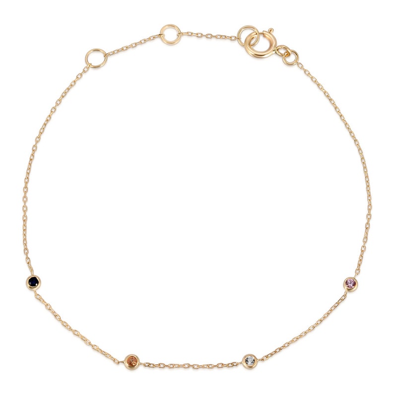 Rainbow Gemstone Gold Bracelet Rainbow Bracelet Gold Etsy