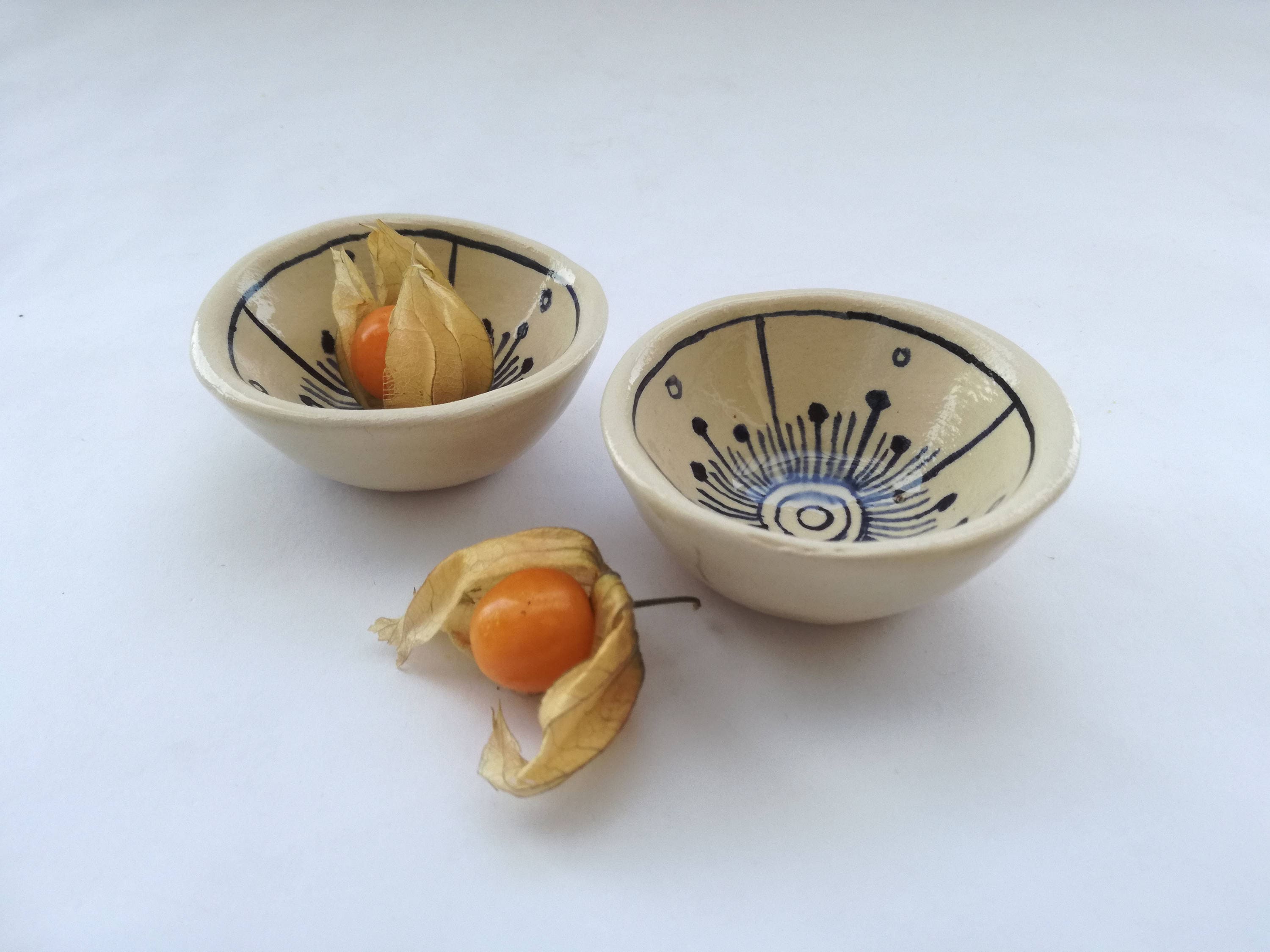 Set of 2 handmade small dipping bowls Etsy