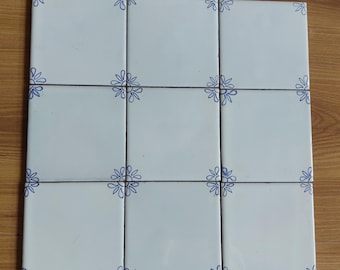 72 hand painted Delft style ceramic different corner tiles with small defects/4 x4 inches/Discounted/ half price/8sqf