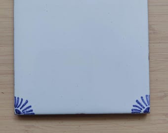 300 pcs. Delft Style Ceramic Corner Tiles: Palmet, hand-painted backsplash tiles(4x4 inches)