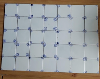 36 hand painted Delft style ceramic different corner tiles with small defects/4 x4 inches/Discounted/ half price