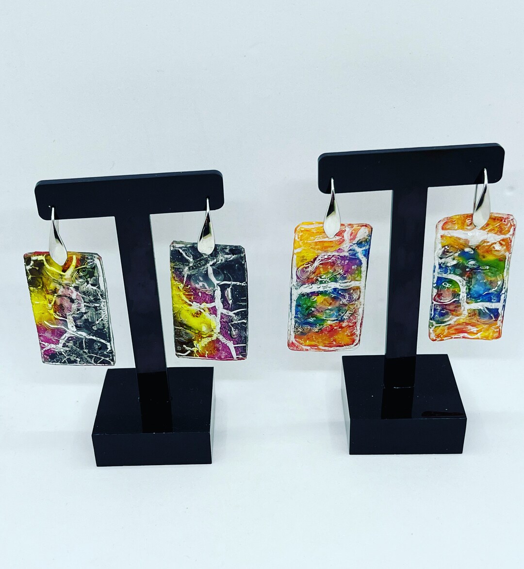 RECYCLED PLASTIC EARRINGS unique Earrings Created With Cdrom Etsy UK