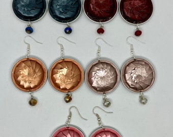 BOUCLES D'OREILLES, BOUCLE D'OREILLE CIRCULAIRE, Boucles d'oreilles Origami en édition limitée - Fabriquées à la main avec des capsules de café recyclées