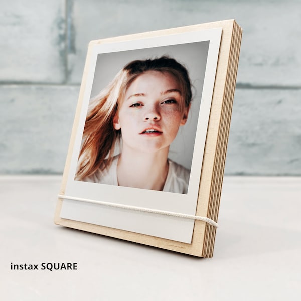 Photo frame for instax SQUARE made of wood