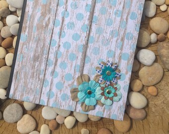 Blue Floral Polka Dot Altered Composition Notebook