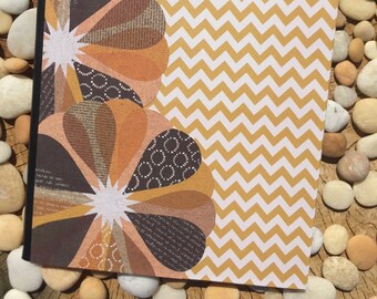 Retro Petals Chevron Altered Composition Notebook